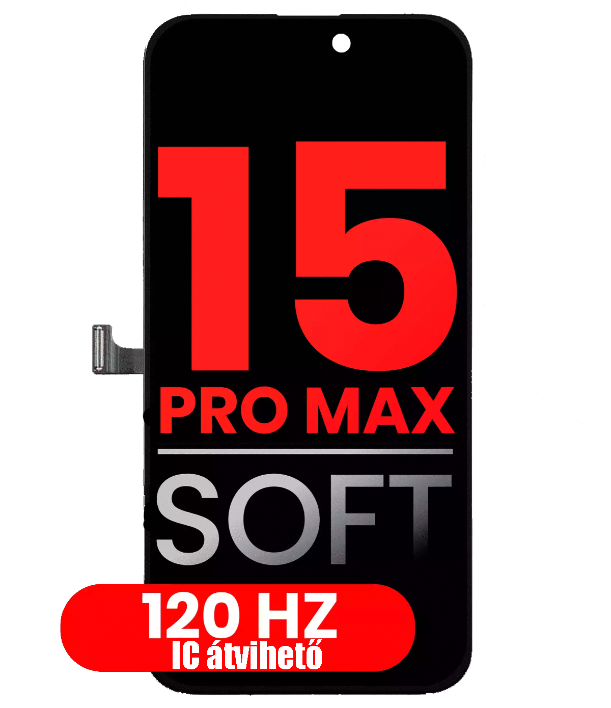 Apple iPhone 15 Pro Max Kijelző - Prémium Soft OLED 120Hz