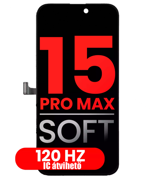 Apple iPhone 15 Pro Max Kijelző - Prémium Soft OLED 120Hz