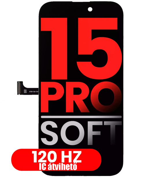 Apple iPhone 15 Pro Kijelző - Prémium Soft OLED 120Hz